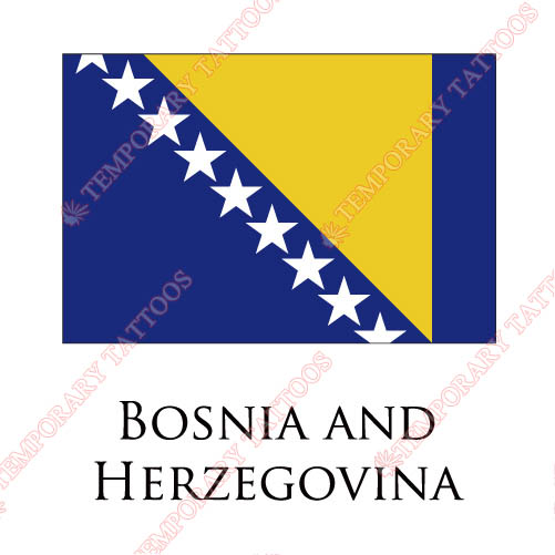 Bosnia And Herzegovina flag Customize Temporary Tattoos Stickers NO.1833